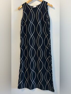 R&K Originals Petite Black & White Wave-Print Dress